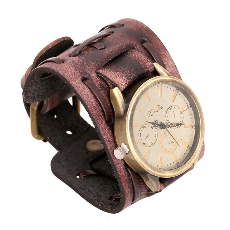 Retro Cowhide Punk Watches for Men