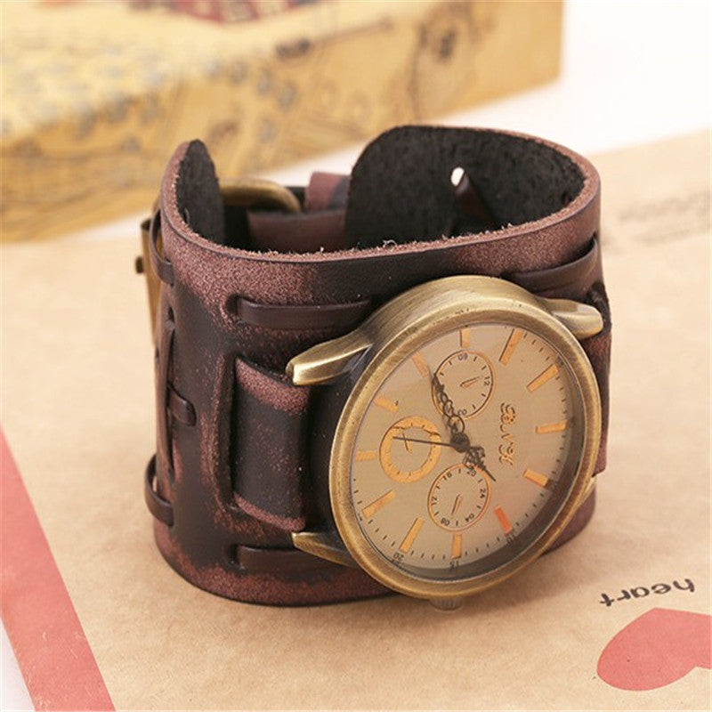 Retro Cowhide Punk Watches for Men