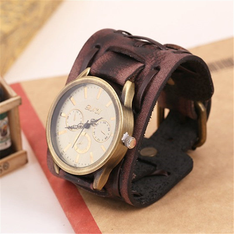 Retro Cowhide Punk Watches for Men