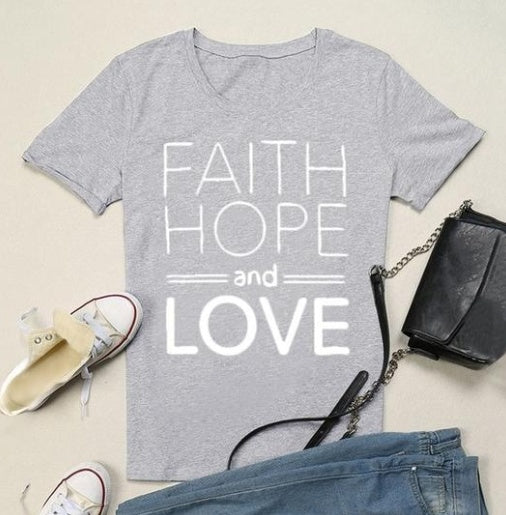 Faith, Hope, and Love Street T-Shirt - Unisex Short Sleeve