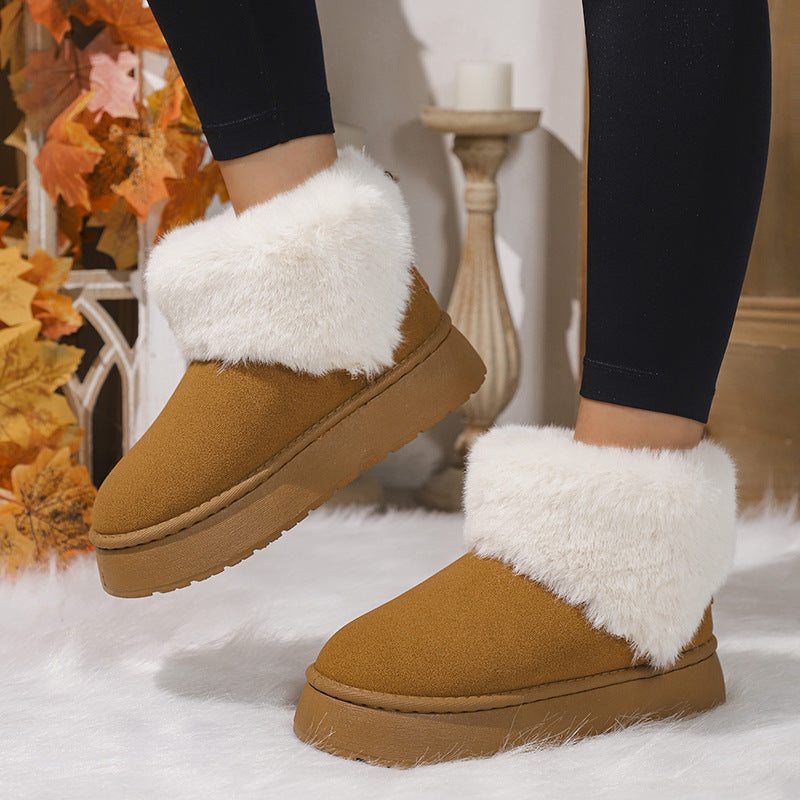 Women’s Winter Suede Plush Snow Boots