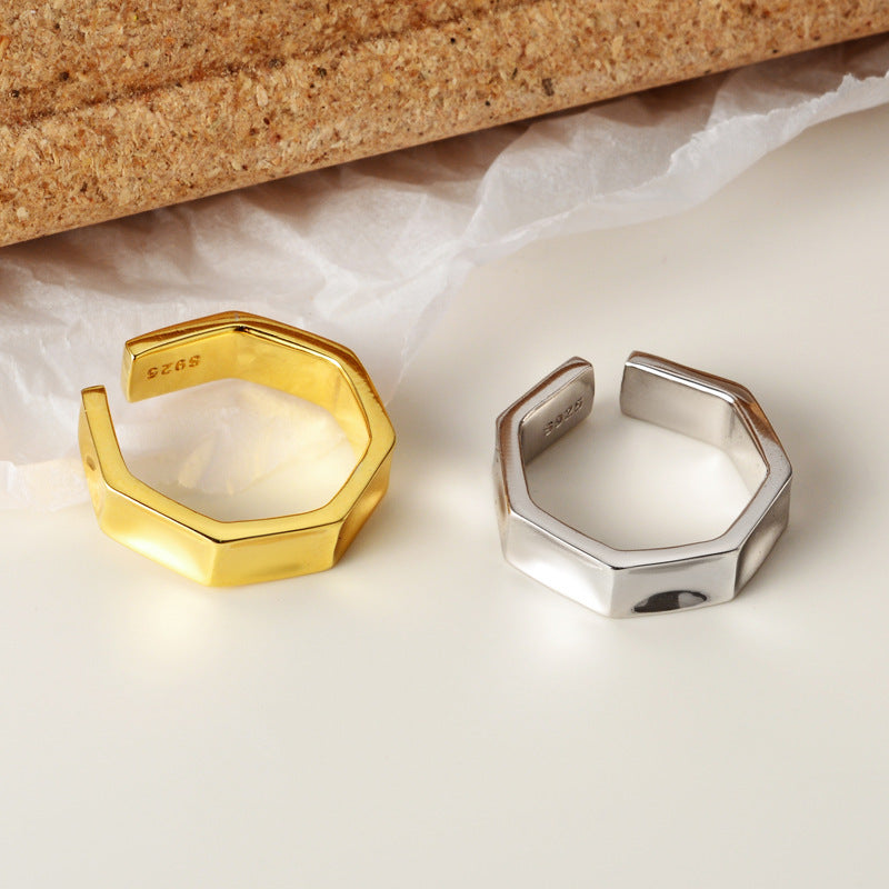 Glossy Geometric Ring for Women