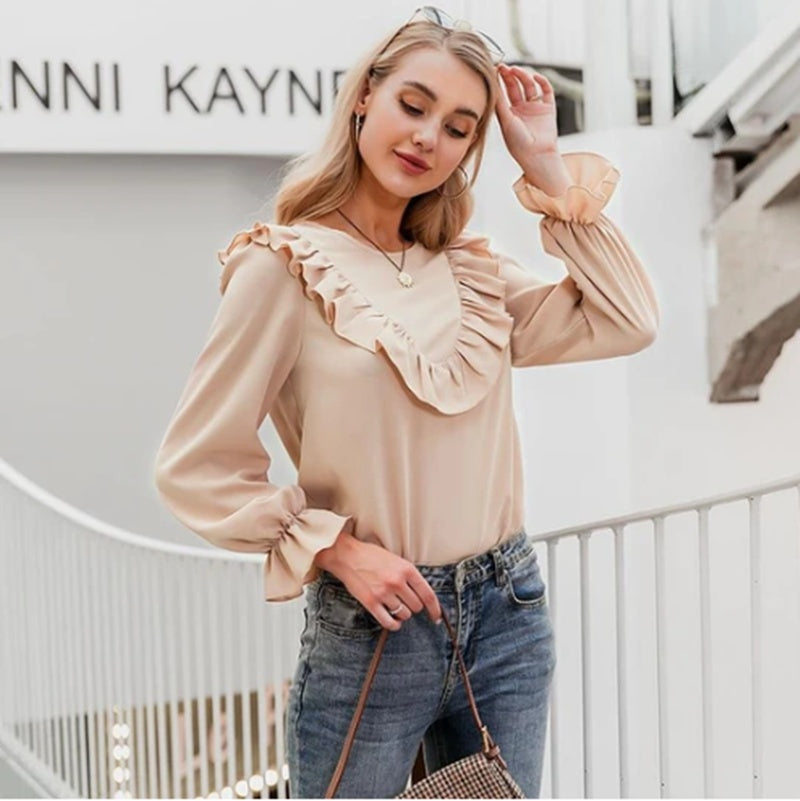 Women's Long Sleeve Pink Blouse