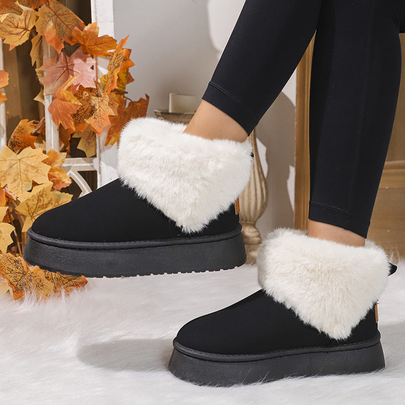 Women’s Winter Suede Plush Snow Boots