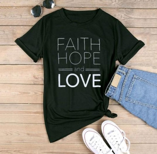 Faith, Hope, and Love Street T-Shirt - Unisex Short Sleeve