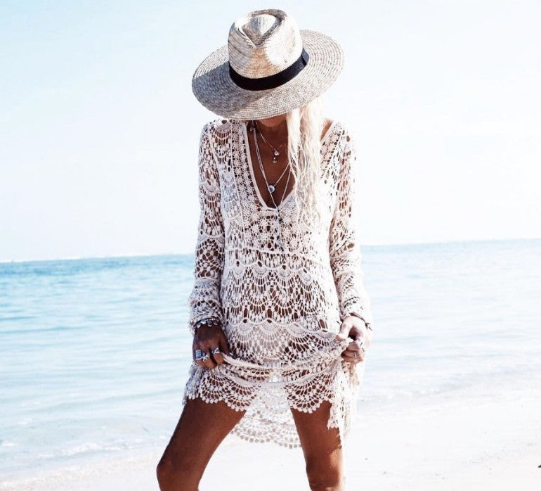 Sexy Mesh Beach Cover-Up Shirt for Women