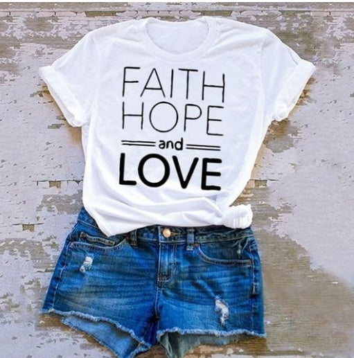 Faith, Hope, and Love Street T-Shirt - Unisex Short Sleeve