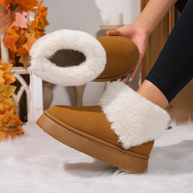 Women’s Winter Suede Plush Snow Boots