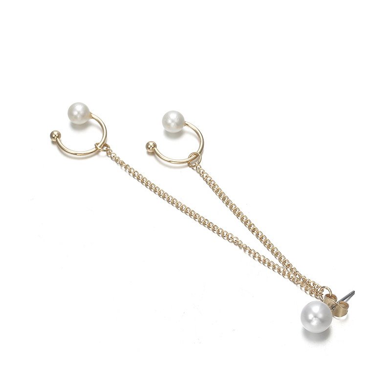 Trendy Imitation Pearl Chain Ear Clip