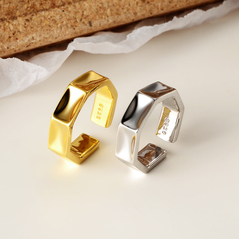 Glossy Geometric Ring for Women