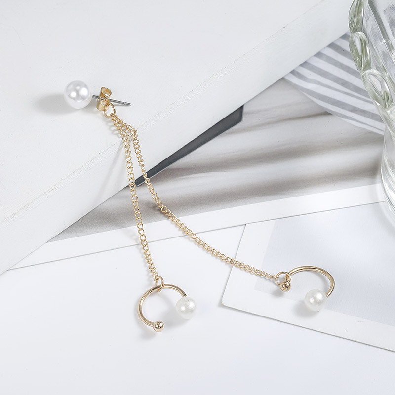 Trendy Imitation Pearl Chain Ear Clip