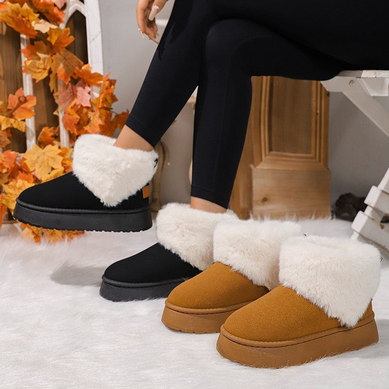 Women’s Winter Suede Plush Snow Boots