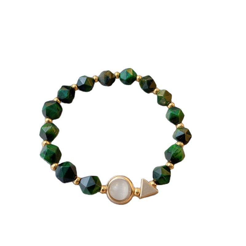 Simple Green Gemstone Bracelet for Women