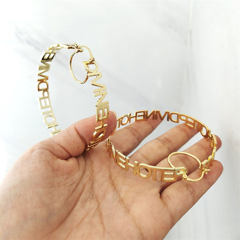 Personalized Letter Circle Earrings for Women