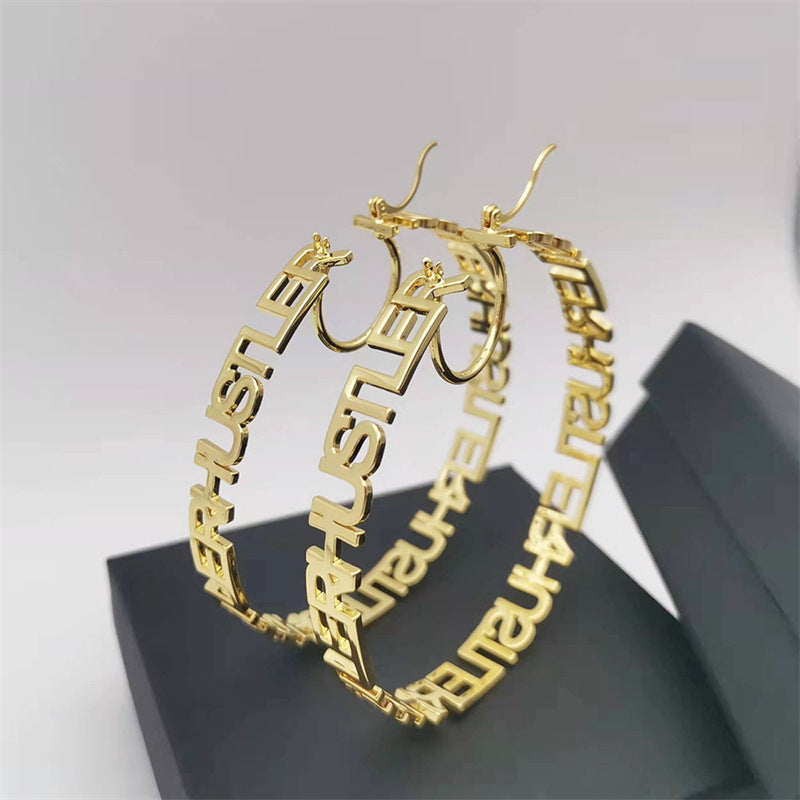 Personalized Letter Circle Earrings for Women